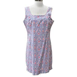 Needham Lane Women's Shift Dress Indian Block Print Cotton Size 10